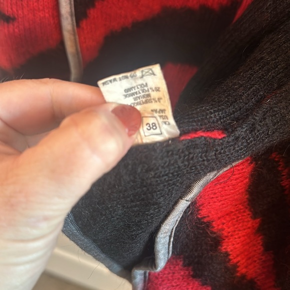 Mohair red/black multi animal print sweater by Escada - Picture 9 of 11